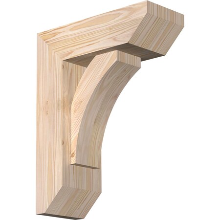 Ekena Millwork Thorton Slat Smooth Bracket w/ Offset Brace, Douglas Fir, 5 1/2"W x 14"D x 18"H BKT0604X14X18THR06SDF